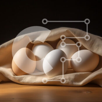 Intra Συλλεκτικό Ξύλινο Παζλ Plywood  4mm - Φωλιασμένα αυγά σε υφασμάτινο ύφασμα Σε Ξύλινο Κουτί - Διαστάσεις: 10x10 cm – 25 κομμάτια - Image 1