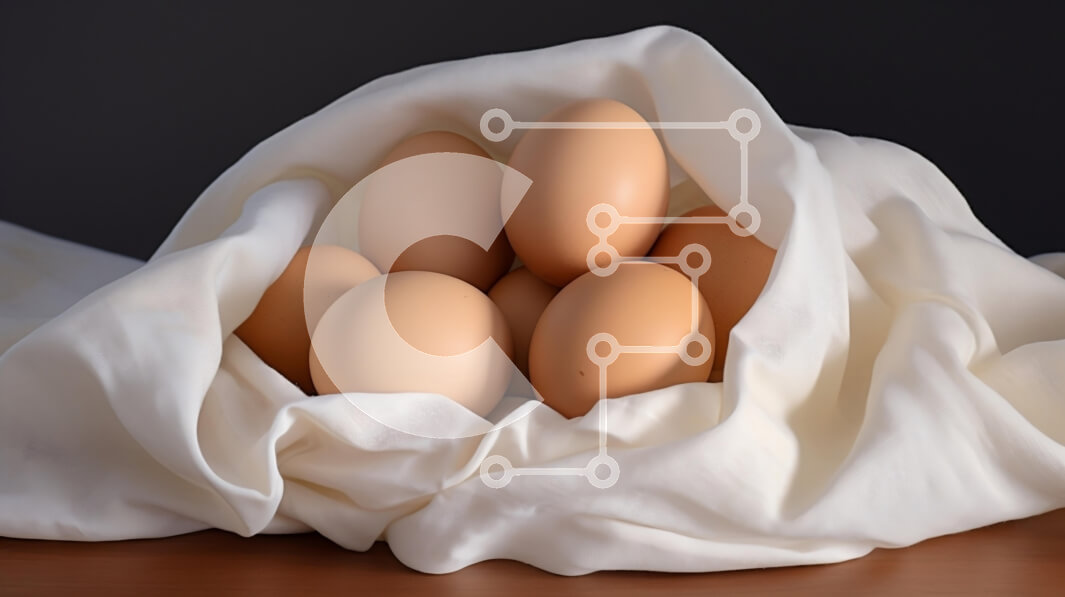 Intra Συλλεκτικό Ξύλινο Παζλ Plywood  4mm - Συστάδα αυγών σε λευκό ύφασμα Σε Ξύλινο Κουτί - Διαστάσεις: 10x10 cm – 25 κομμάτια