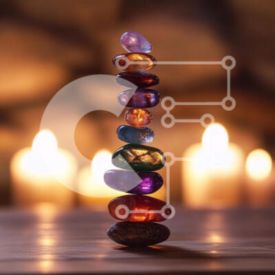 Intra Συλλεκτικό Ξύλινο Παζλ Plywood  4mm - Στοίβα από πολύχρωμους πολύτιμους λίθους με κεριά Σε Ξύλινο Κουτί - Διαστάσεις: 10x10 cm – 25 κομμάτια - Image 1