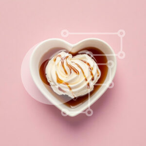 Intra Συλλεκτικό Ξύλινο Παζλ Plywood  4mm - Μπολ παγωτό σε σχήμα καρδιάς με σάλτσα καραμέλας Σε Ξύλινο Κουτί - Διαστάσεις: 10x10 cm – 25 κομμάτια