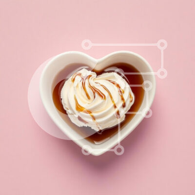 Intra Συλλεκτικό Ξύλινο Παζλ Plywood  4mm - Μπολ παγωτό σε σχήμα καρδιάς με σάλτσα καραμέλας Σε Ξύλινο Κουτί - Διαστάσεις: 10x10 cm – 25 κομμάτια - Image 1