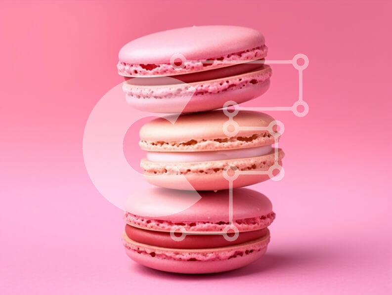 Intra Συλλεκτικό Ξύλινο Παζλ Plywood  4mm - Στοίβα από ροζ μακαρόν σε ροζ φόντο Σε Ξύλινο Κουτί - Διαστάσεις: 10x10 cm – 25 κομμάτια