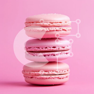 Intra Συλλεκτικό Ξύλινο Παζλ Plywood  4mm - Στοίβα από ροζ μακαρόν σε ροζ φόντο Σε Ξύλινο Κουτί - Διαστάσεις: 10x10 cm – 25 κομμάτια - Image 1