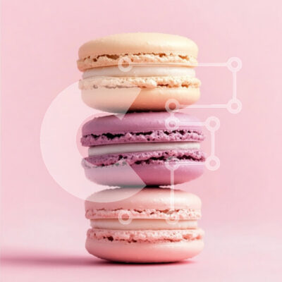 Intra Συλλεκτικό Ξύλινο Παζλ Plywood  4mm - Πολύχρωμα μακαρόν σε ροζ φόντο Σε Ξύλινο Κουτί - Διαστάσεις: 10x10 cm – 25 κομμάτια - Image 1