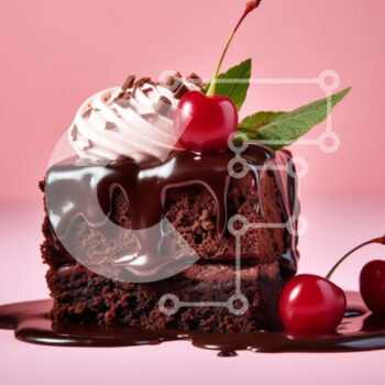 Intra Συλλεκτικό Ξύλινο Παζλ Plywood  4mm - Decadent κέικ σοκολάτας με κεράσια και δυόσμο Σε Ξύλινο Κουτί - Διαστάσεις: 10x10 cm – 25 κομμάτια - Image 1