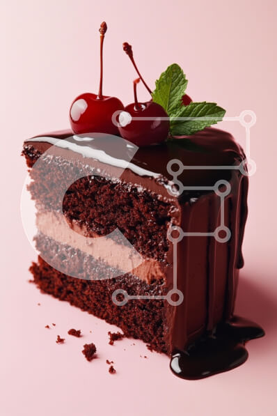 Intra Συλλεκτικό Ξύλινο Παζλ Plywood  4mm - Νόστιμη φέτα κέικ σοκολάτας Σε Ξύλινο Κουτί - Διαστάσεις: 10x10 cm – 25 κομμάτια