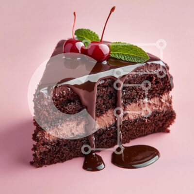 Intra Συλλεκτικό Ξύλινο Παζλ Plywood  4mm - Νόστιμη φέτα κέικ σοκολάτας με κεράσια Σε Ξύλινο Κουτί - Διαστάσεις: 10x10 cm – 25 κομμάτια - Image 1