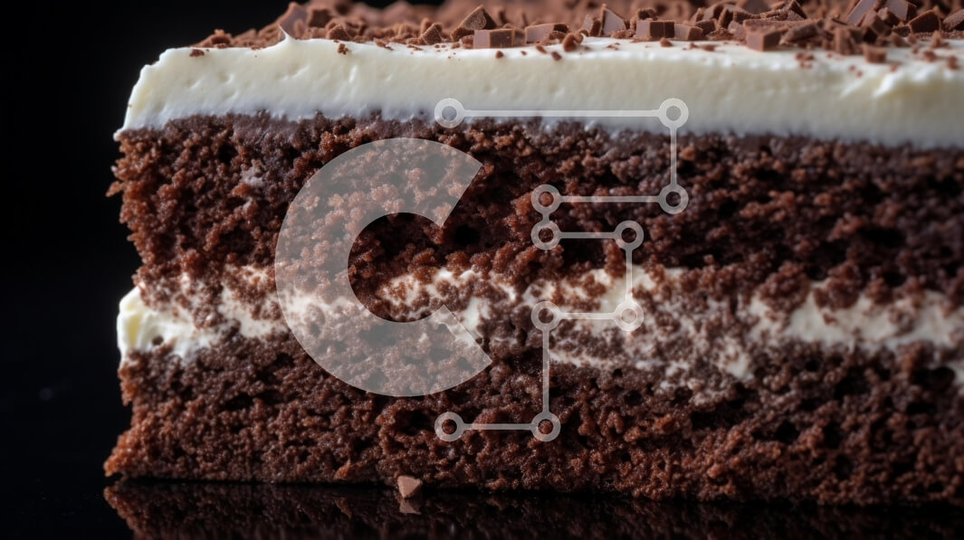 Intra Συλλεκτικό Ξύλινο Παζλ Plywood  4mm - Πλούσιο κέικ σοκολάτας με λευκό παγωμένο και τρίμματα σοκολάτας Σε Ξύλινο Κουτί - Διαστάσεις: 10x10 cm – 25 κομμάτια