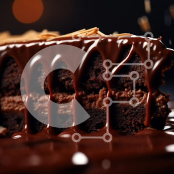 Intra Συλλεκτικό Ξύλινο Παζλ Plywood  4mm - Decadent κέικ σοκολάτας με σάλτσα Σε Ξύλινο Κουτί - Διαστάσεις: 10x10 cm – 25 κομμάτια - Image 1