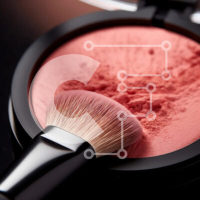 Intra Συλλεκτικό Ξύλινο Παζλ Plywood  4mm - Κοντινό πλάνο του Blush Compact με πινέλο Σε Ξύλινο Κουτί - Διαστάσεις: 10x10 cm – 25 κομμάτια - Image 1