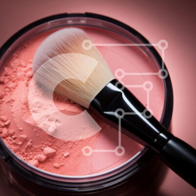 Intra Συλλεκτικό Ξύλινο Παζλ Plywood  4mm - Κοντινό πλάνο της πούδρας ρουζ και του πινέλου μακιγιάζ Σε Ξύλινο Κουτί - Διαστάσεις: 10x10 cm – 25 κομμάτια - Image 1