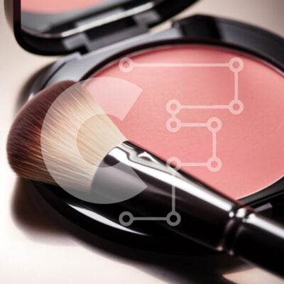 Intra Συλλεκτικό Ξύλινο Παζλ Plywood  4mm - Κοντινό πλάνο του μακιγιάζ Compact με ρουζ και πινέλο Σε Ξύλινο Κουτί - Διαστάσεις: 10x10 cm – 25 κομμάτια - Image 1