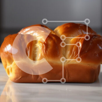 Intra Συλλεκτικό Ξύλινο Παζλ Plywood  4mm - Φρεσκοψημένο ψωμί Brioche σε μαρμάρινη επιφάνεια Σε Ξύλινο Κουτί - Διαστάσεις: 10x10 cm – 25 κομμάτια - Image 1