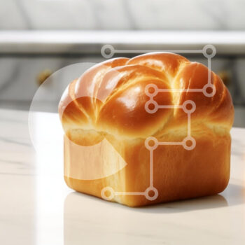 Intra Συλλεκτικό Ξύλινο Παζλ Plywood  4mm - Φρεσκοψημένο καρβέλι ψωμί σε μαρμάρινο πάγκο Σε Ξύλινο Κουτί - Διαστάσεις: 10x10 cm – 25 κομμάτια - Image 1