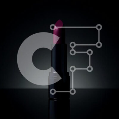 Intra Συλλεκτικό Ξύλινο Παζλ Plywood  4mm - Μπορντό κραγιόν σε σκούρο φόντο Σε Ξύλινο Κουτί - Διαστάσεις: 10x10 cm – 25 κομμάτια - Image 1