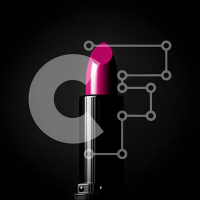 Intra Συλλεκτικό Ξύλινο Παζλ Plywood  4mm - Ζωντανό ροζ κραγιόν σε μαύρο φόντο Σε Ξύλινο Κουτί - Διαστάσεις: 10x10 cm – 25 κομμάτια - Image 1