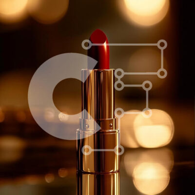 Intra Συλλεκτικό Ξύλινο Παζλ Plywood  4mm - Πολυτελές κόκκινο κραγιόν σε χρυσό φόντο Σε Ξύλινο Κουτί - Διαστάσεις: 10x10 cm – 25 κομμάτια - Image 1