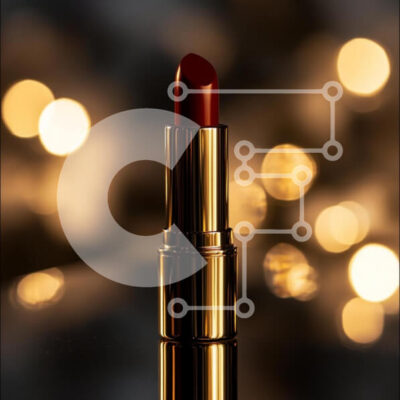 Intra Συλλεκτικό Ξύλινο Παζλ Plywood  4mm - Κομψό κόκκινο κραγιόν με χρυσό φόντο Σε Ξύλινο Κουτί - Διαστάσεις: 10x10 cm – 25 κομμάτια - Image 1