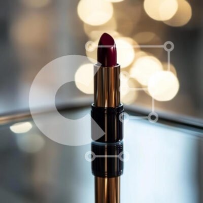 Intra Συλλεκτικό Ξύλινο Παζλ Plywood  4mm - Κομψό μπορντό κραγιόν σε ανακλαστική επιφάνεια Σε Ξύλινο Κουτί - Διαστάσεις: 10x10 cm – 25 κομμάτια - Image 1