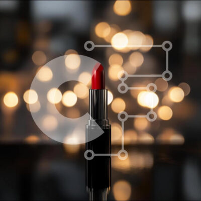 Intra Συλλεκτικό Ξύλινο Παζλ Plywood  4mm - Κομψό κόκκινο κραγιόν σε φόντο Bokeh Σε Ξύλινο Κουτί - Διαστάσεις: 10x10 cm – 25 κομμάτια - Image 1