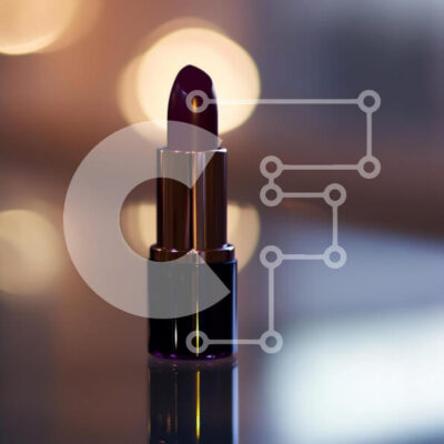 Intra Συλλεκτικό Ξύλινο Παζλ Plywood  4mm - Κομψό μωβ κραγιόν σε ανακλαστική επιφάνεια Σε Ξύλινο Κουτί - Διαστάσεις: 10x10 cm – 25 κομμάτια - Image 1