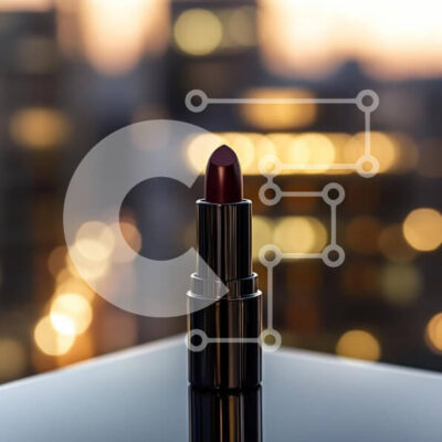 Intra Συλλεκτικό Ξύλινο Παζλ Plywood  4mm - Κομψό μπορντό κραγιόν σε ανακλαστική επιφάνεια Σε Ξύλινο Κουτί - Διαστάσεις: 10x10 cm – 25 κομμάτια - Image 1