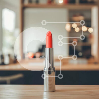 Intra Συλλεκτικό Ξύλινο Παζλ Plywood  4mm - Κοντινό πλάνο πορτοκαλί κραγιόν σε ξύλινη επιφάνεια Σε Ξύλινο Κουτί - Διαστάσεις: 10x10 cm – 25 κομμάτια - Image 1