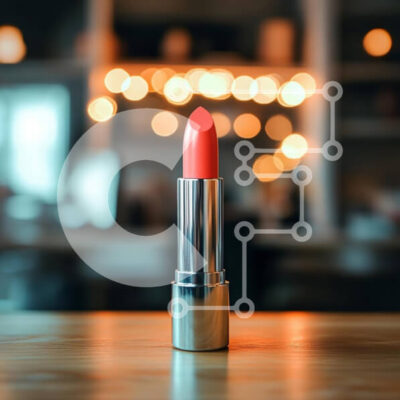 Intra Συλλεκτικό Ξύλινο Παζλ Plywood  4mm - Κομψό κραγιόν σε ξύλινη επιφάνεια με φόντο Bokeh Σε Ξύλινο Κουτί - Διαστάσεις: 10x10 cm – 25 κομμάτια - Image 1