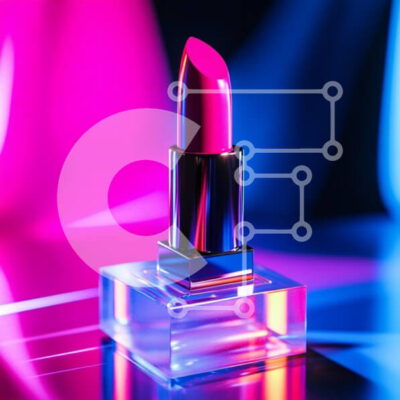 Intra Συλλεκτικό Ξύλινο Παζλ Plywood  4mm - Κομψό ροζ κραγιόν σε μοντέρνο φόντο Σε Ξύλινο Κουτί - Διαστάσεις: 10x10 cm – 25 κομμάτια - Image 1