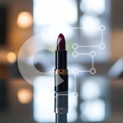 Intra Συλλεκτικό Ξύλινο Παζλ Plywood 4mm - Κομψό μπορντό κραγιόν σε ανακλαστική επιφάνεια Σε Ξύλινο Κουτί - Διαστάσεις: 10x10 cm – 25 κομμάτια - Image 1