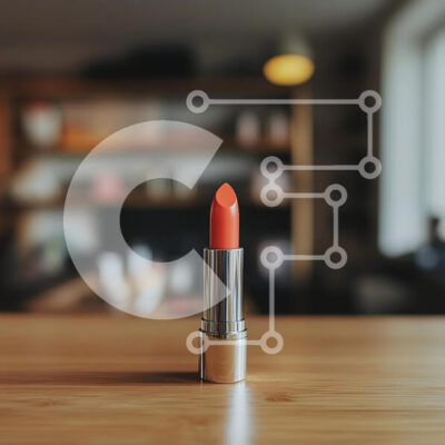 Intra Συλλεκτικό Ξύλινο Παζλ Plywood  4mm - Πορτοκαλί κραγιόν σε ξύλινο τραπέζι Σε Ξύλινο Κουτί - Διαστάσεις: 10x10 cm – 25 κομμάτια - Image 1