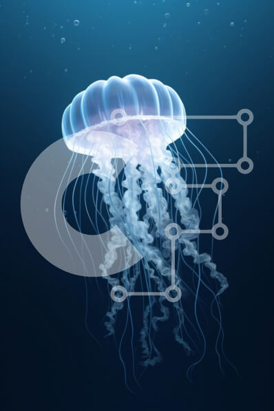 Intra Συλλεκτικό Ξύλινο Παζλ Plywood  4mm - Μέδουσες στον Βαθύ Ωκεανό Σε Ξύλινο Κουτί - Διαστάσεις: 10x10 cm – 25 κομμάτια