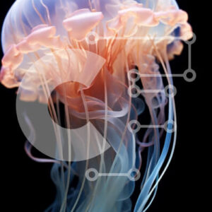 Intra Συλλεκτικό Ξύλινο Παζλ Plywood  4mm - Χαριτωμένη μέδουσα σε αιθέριο φως Σε Ξύλινο Κουτί - Διαστάσεις: 10x10 cm – 25 κομμάτια