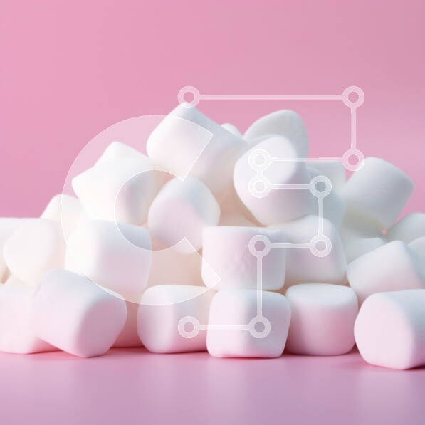 Intra Συλλεκτικό Ξύλινο Παζλ Plywood  4mm - Σωρός από Marshmallows σε ροζ φόντο Σε Ξύλινο Κουτί - Διαστάσεις: 10x10 cm – 25 κομμάτια