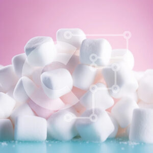 Intra Συλλεκτικό Ξύλινο Παζλ Plywood  4mm - Κοντινό πλάνο από χνουδωτά marshmallows σε παστέλ φόντο Σε Ξύλινο Κουτί - Διαστάσεις: 10x10 cm – 25 κομμάτια