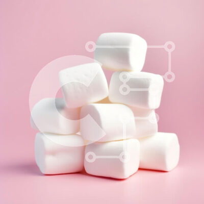 Intra Συλλεκτικό Ξύλινο Παζλ Plywood  4mm - Στοίβα Marshmallows σε ροζ φόντο Σε Ξύλινο Κουτί - Διαστάσεις: 10x10 cm – 25 κομμάτια - Image 1