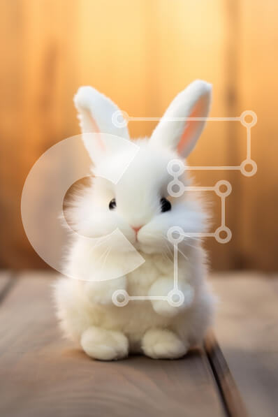 Intra Συλλεκτικό Ξύλινο Παζλ Plywood  4mm - Χαριτωμένο χνουδωτό λευκό κουνέλι Σε Ξύλινο Κουτί - Διαστάσεις: 10x10 cm – 25 κομμάτια