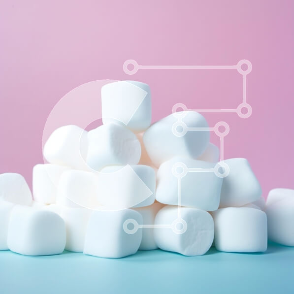 Intra Συλλεκτικό Ξύλινο Παζλ Plywood  4mm - Σωρός από Marshmallows σε παστέλ φόντο Σε Ξύλινο Κουτί - Διαστάσεις: 10x10 cm – 25 κομμάτια