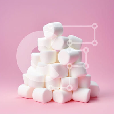 Intra Συλλεκτικό Ξύλινο Παζλ Plywood  4mm - Πυραμίδα Marshmallows σε ροζ φόντο Σε Ξύλινο Κουτί - Διαστάσεις: 10x10 cm – 25 κομμάτια - Image 1