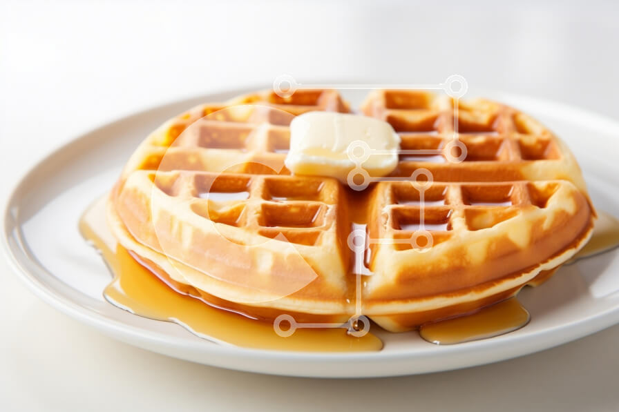 Intra Συλλεκτικό Ξύλινο Παζλ Plywood  4mm - Λαχταριστή βάφλα με βούτυρο και σιρόπι σφενδάμου Σε Ξύλινο Κουτί - Διαστάσεις: 10x10 cm – 25 κομμάτια