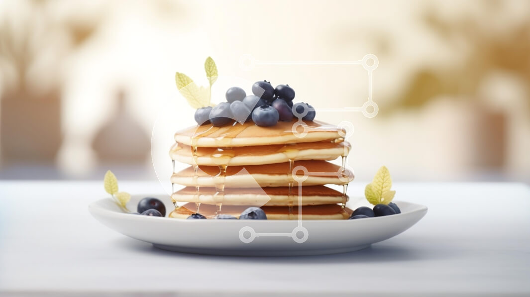 Intra Συλλεκτικό Ξύλινο Παζλ Plywood  4mm - Στοίβα τηγανίτες με βατόμουρα και σιρόπι Σε Ξύλινο Κουτί - Διαστάσεις: 10x10 cm – 25 κομμάτια