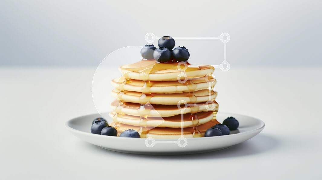 Intra Συλλεκτικό Ξύλινο Παζλ Plywood  4mm - Στοίβα τηγανίτες με βατόμουρα και σιρόπι Σε Ξύλινο Κουτί - Διαστάσεις: 10x10 cm – 25 κομμάτια