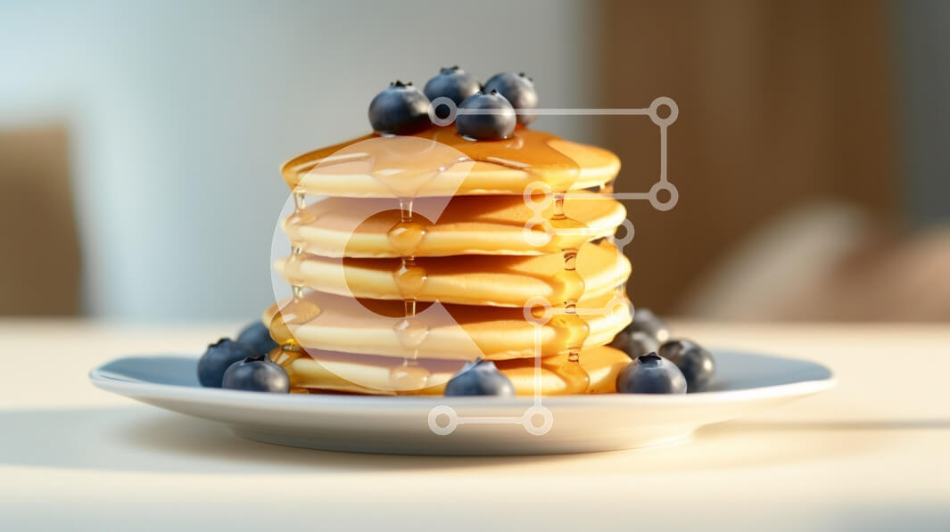 Intra Συλλεκτικό Ξύλινο Παζλ Plywood  4mm - Στοίβα τηγανίτες με βατόμουρα και σιρόπι Σε Ξύλινο Κουτί - Διαστάσεις: 10x10 cm – 25 κομμάτια