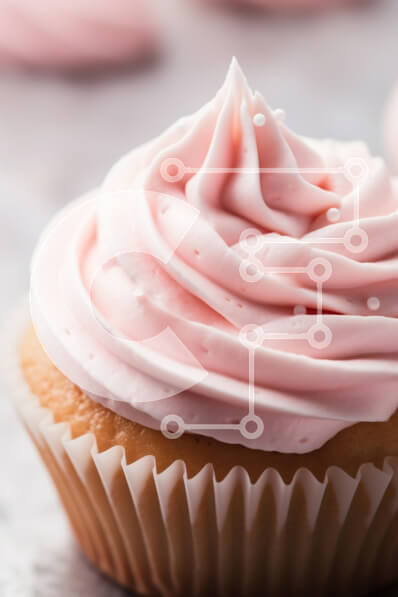 Intra Συλλεκτικό Ξύλινο Παζλ Plywood  4mm - Κοντινό πλάνο ενός ροζ παγωμένο cupcake Σε Ξύλινο Κουτί - Διαστάσεις: 10x10 cm – 25 κομμάτια