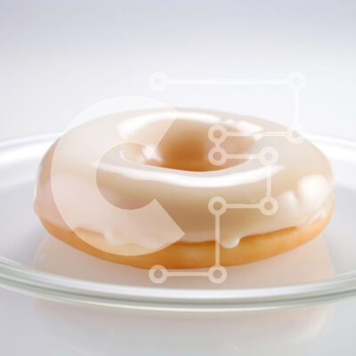 Intra Συλλεκτικό Ξύλινο Παζλ Plywood  4mm - Γυαλισμένο ντόνατ σε γυάλινο πιάτο Σε Ξύλινο Κουτί - Διαστάσεις: 10x10 cm – 25 κομμάτια - Image 1