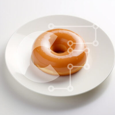 Intra Συλλεκτικό Ξύλινο Παζλ Plywood  4mm - Γυαλισμένο ντόνατ σε λευκό πιάτο Σε Ξύλινο Κουτί - Διαστάσεις: 10x10 cm – 25 κομμάτια - Image 1