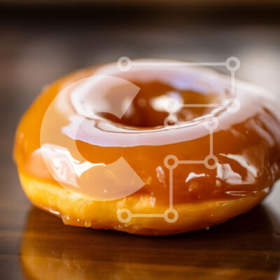 Intra Συλλεκτικό Ξύλινο Παζλ Plywood  4mm - Γυαλισμένο ντόνατ σε ξύλινη επιφάνεια Σε Ξύλινο Κουτί - Διαστάσεις: 10x10 cm – 25 κομμάτια - Image 1