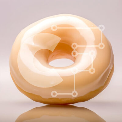 Intra Συλλεκτικό Ξύλινο Παζλ Plywood  4mm - Γλασέ ντόνατ Σε Ξύλινο Κουτί - Διαστάσεις: 10x10 cm – 25 κομμάτια - Image 1