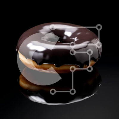 Intra Συλλεκτικό Ξύλινο Παζλ Plywood 4mm - Ντόνατ με επικάλυψη σοκολάτας σε μαύρη επιφάνεια Σε Ξύλινο Κουτί - Διαστάσεις: 10x10 cm – 25 κομμάτια - Image 1