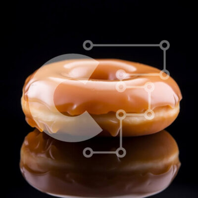 Intra Συλλεκτικό Ξύλινο Παζλ Plywood  4mm - Γυαλισμένο ντόνατ σε ανακλαστική επιφάνεια Σε Ξύλινο Κουτί - Διαστάσεις: 10x10 cm – 25 κομμάτια - Image 1